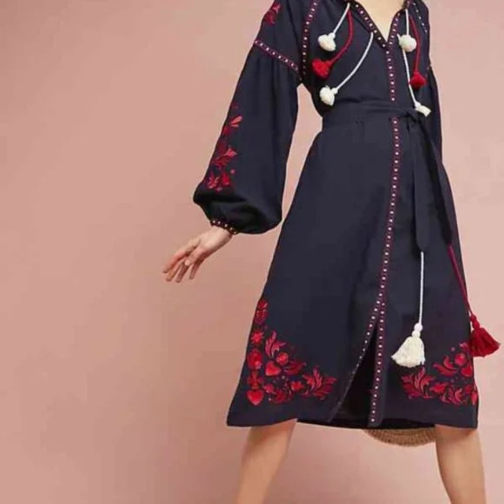 Madyln Embroidered Shift Dress by Child of Universe XS